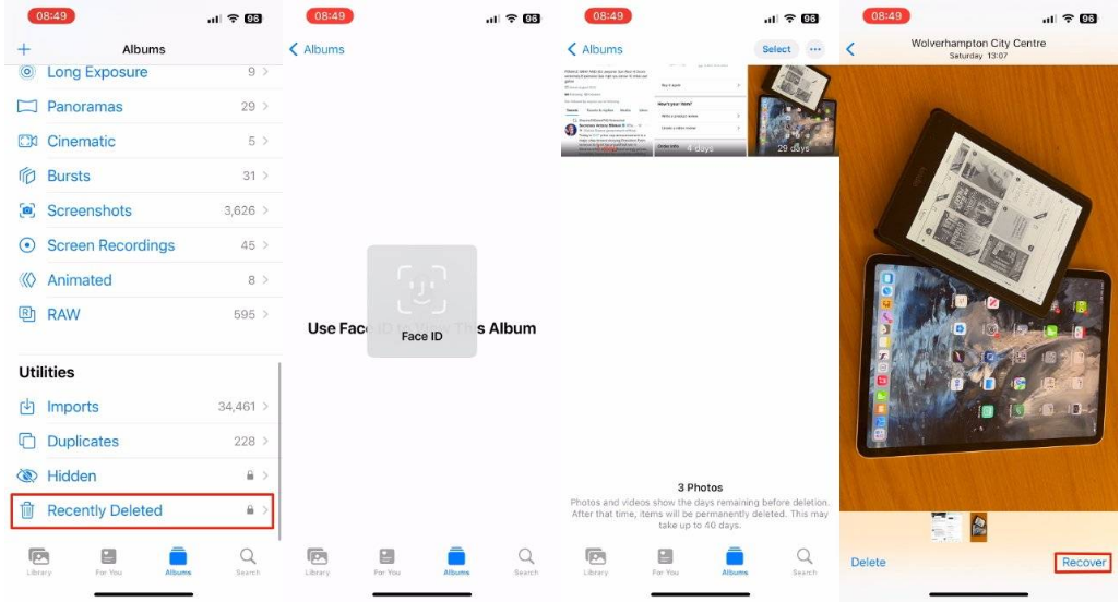 石河子苹果14维修分享 iPhone14 上恢复已删除的照片 