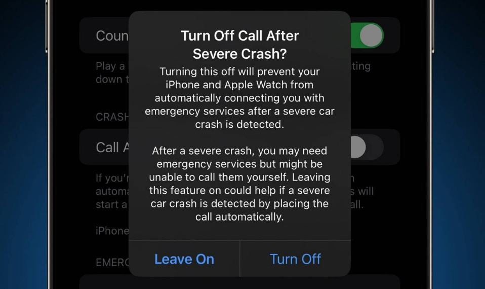 石河子苹果14维修分享 iPhone 14 和 Apple Watch 上关闭崩溃检测 