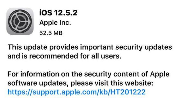 石河子苹果手机维修分享iOS12.5.2发布，建议所有老苹果用户安装 